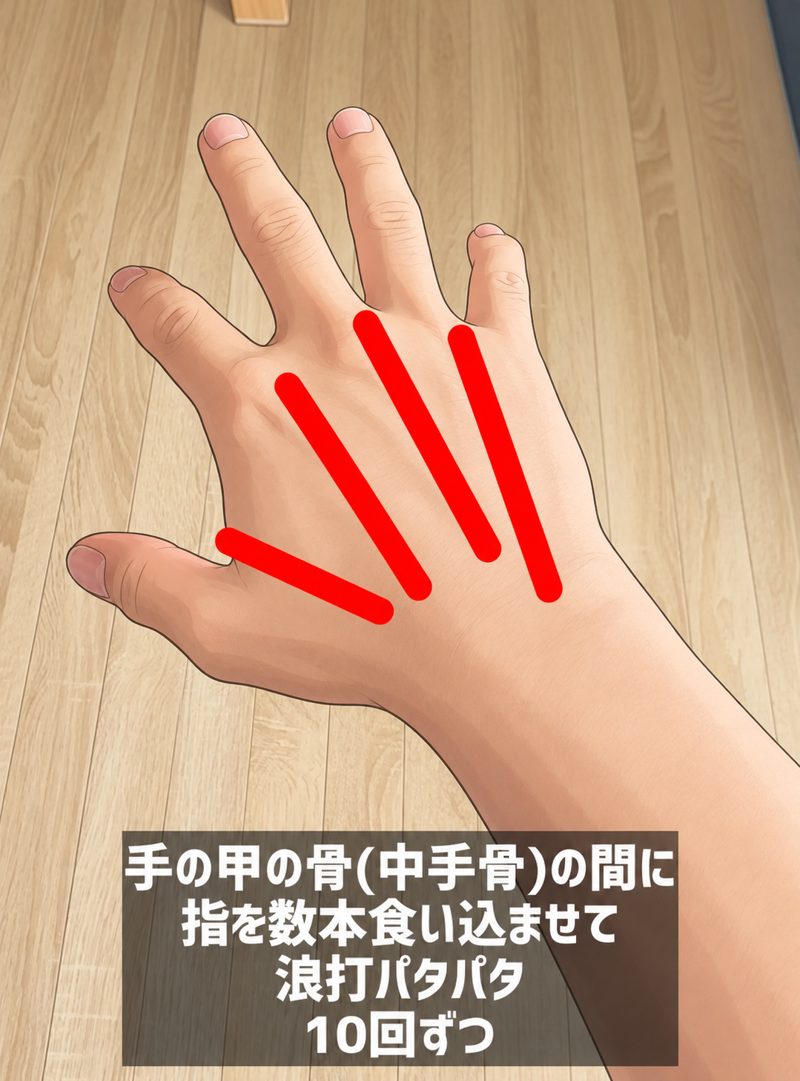 中手骨間バタバタ