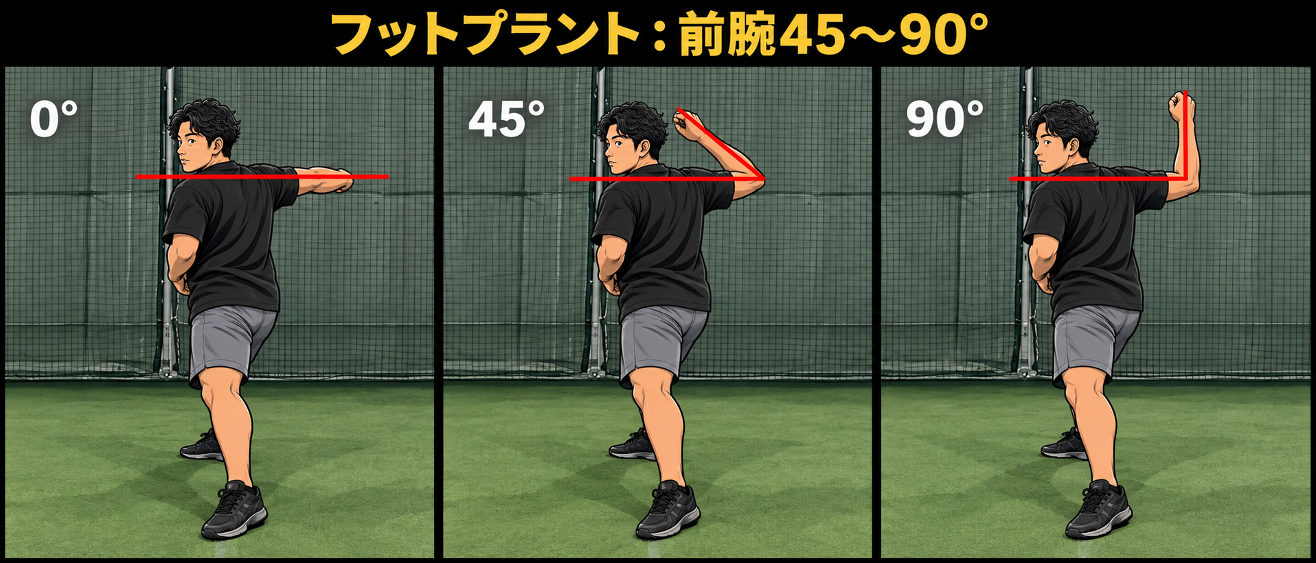 フットプラント時の前腕角度