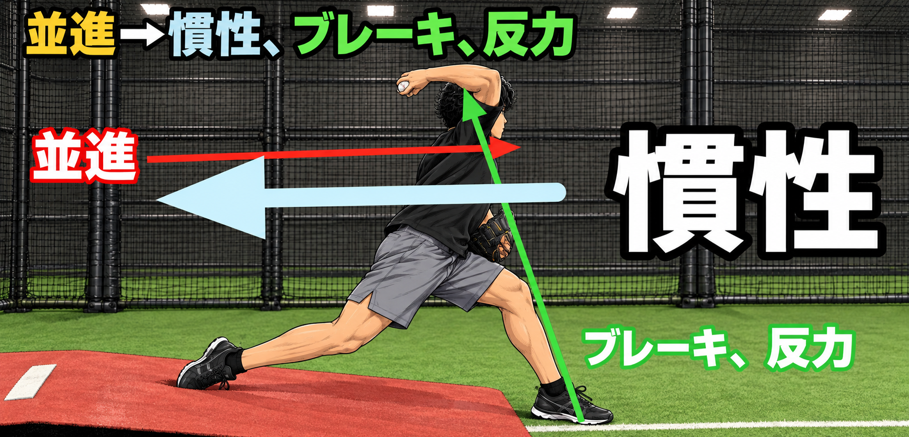 並進・慣性・ブレーキ・反力