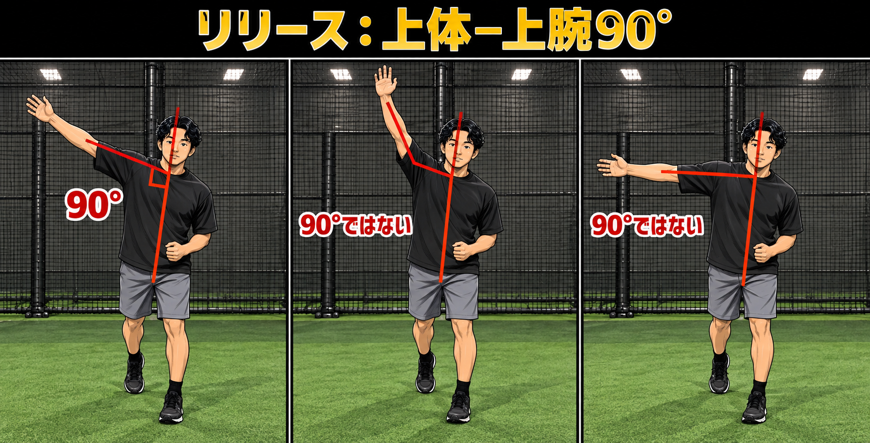 上体と上腕90度